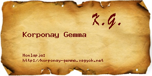 Korponay Gemma névjegykártya